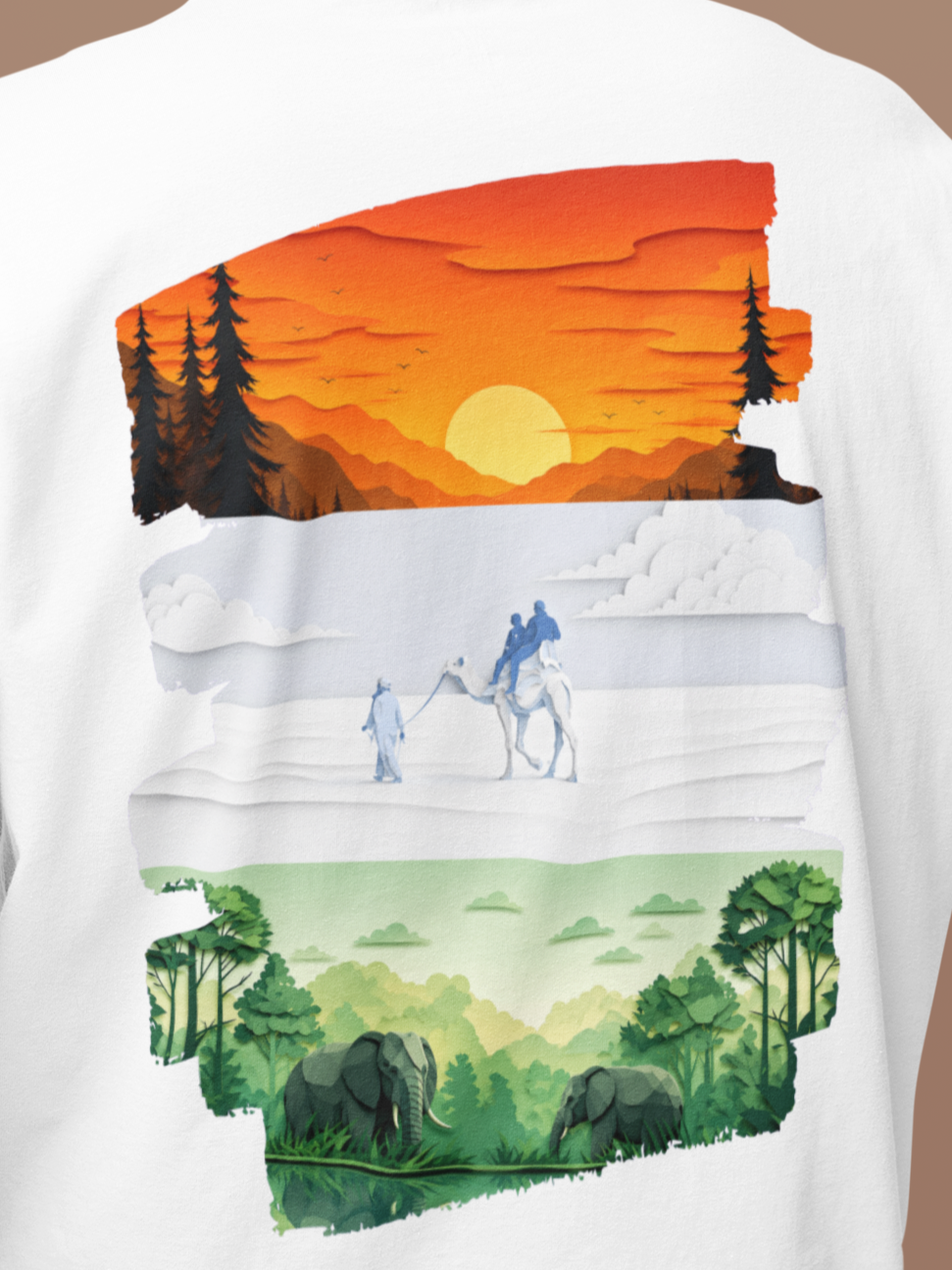 Papercut Art India Flag - Unisex Oversized T-Shirt KayaHustle