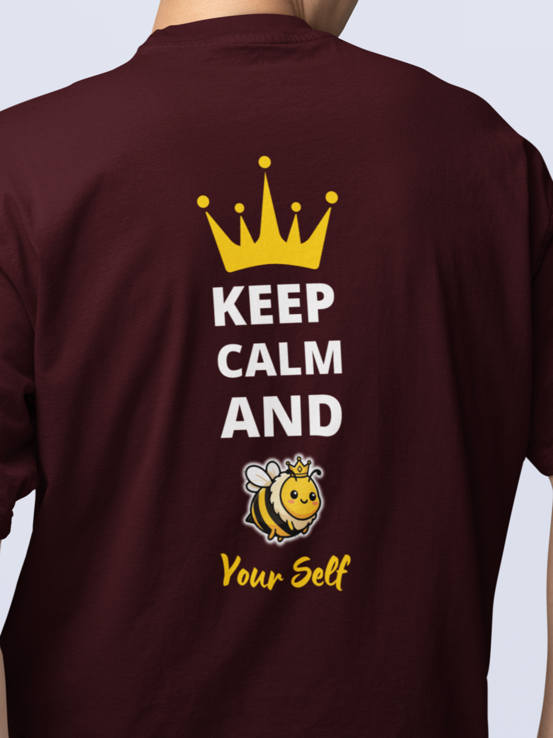 Keep Calm & BEE Yourself (Dark) - Unisex Oversized T-Shirt KayaHustle