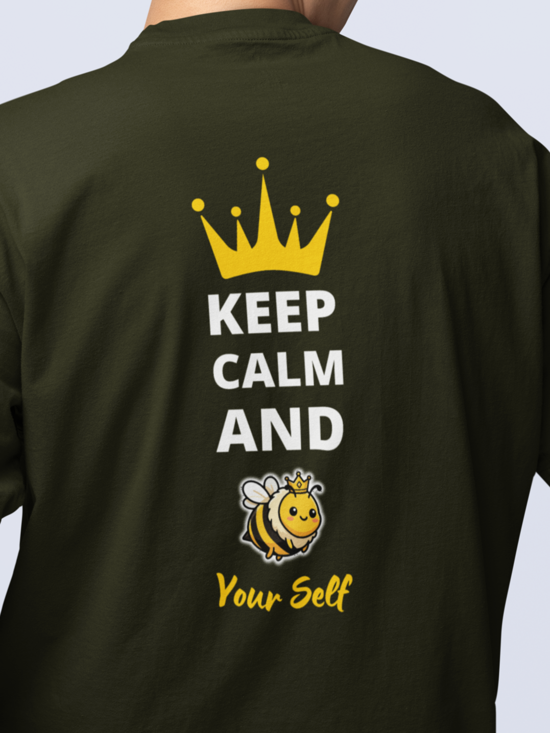 Keep Calm & BEE Yourself (Dark) - Unisex Oversized T-Shirt KayaHustle