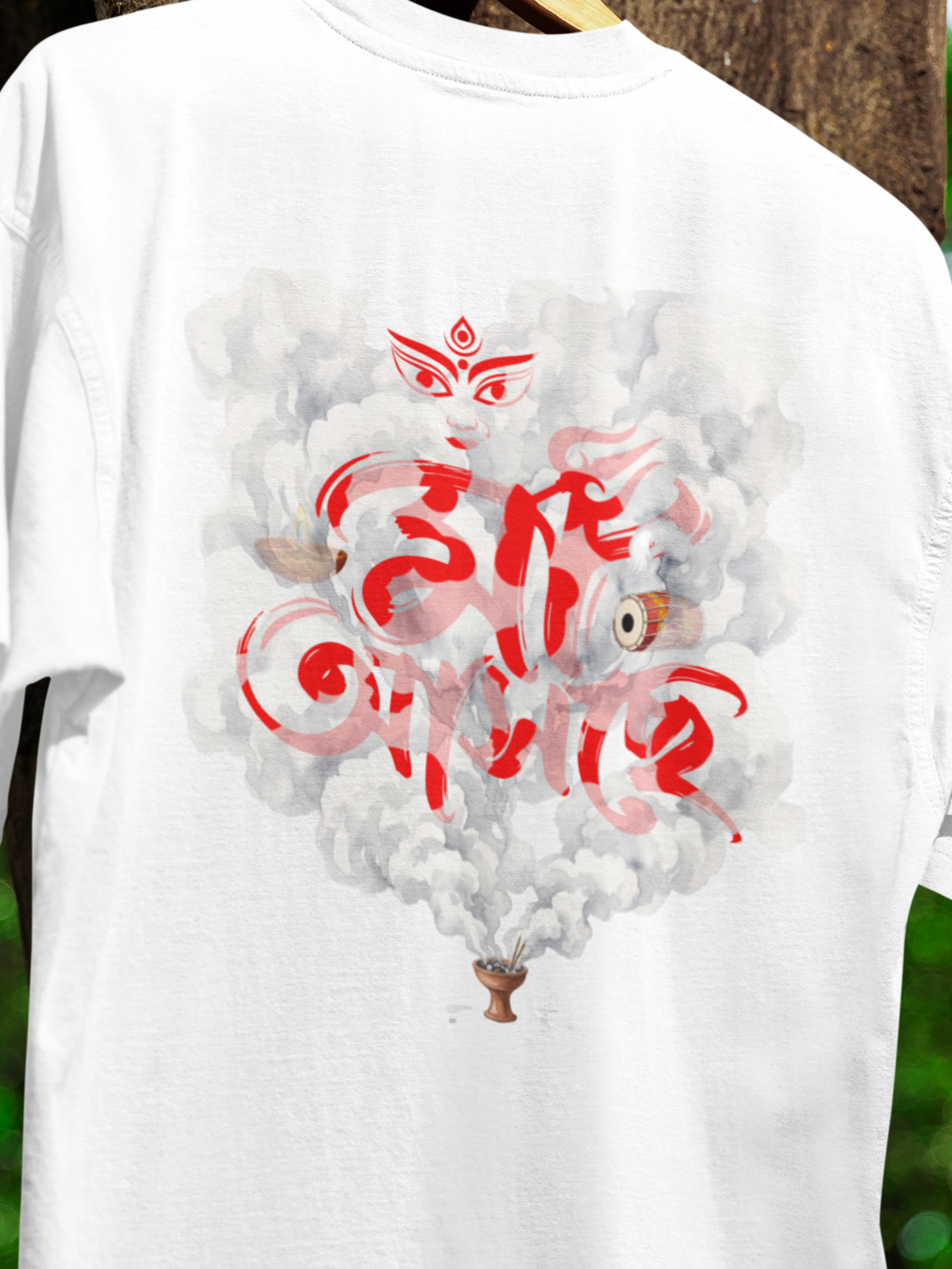 Ma Ashche in Dhunuchi Smoke - Unisex Oversized T-Shirt KayaHustle