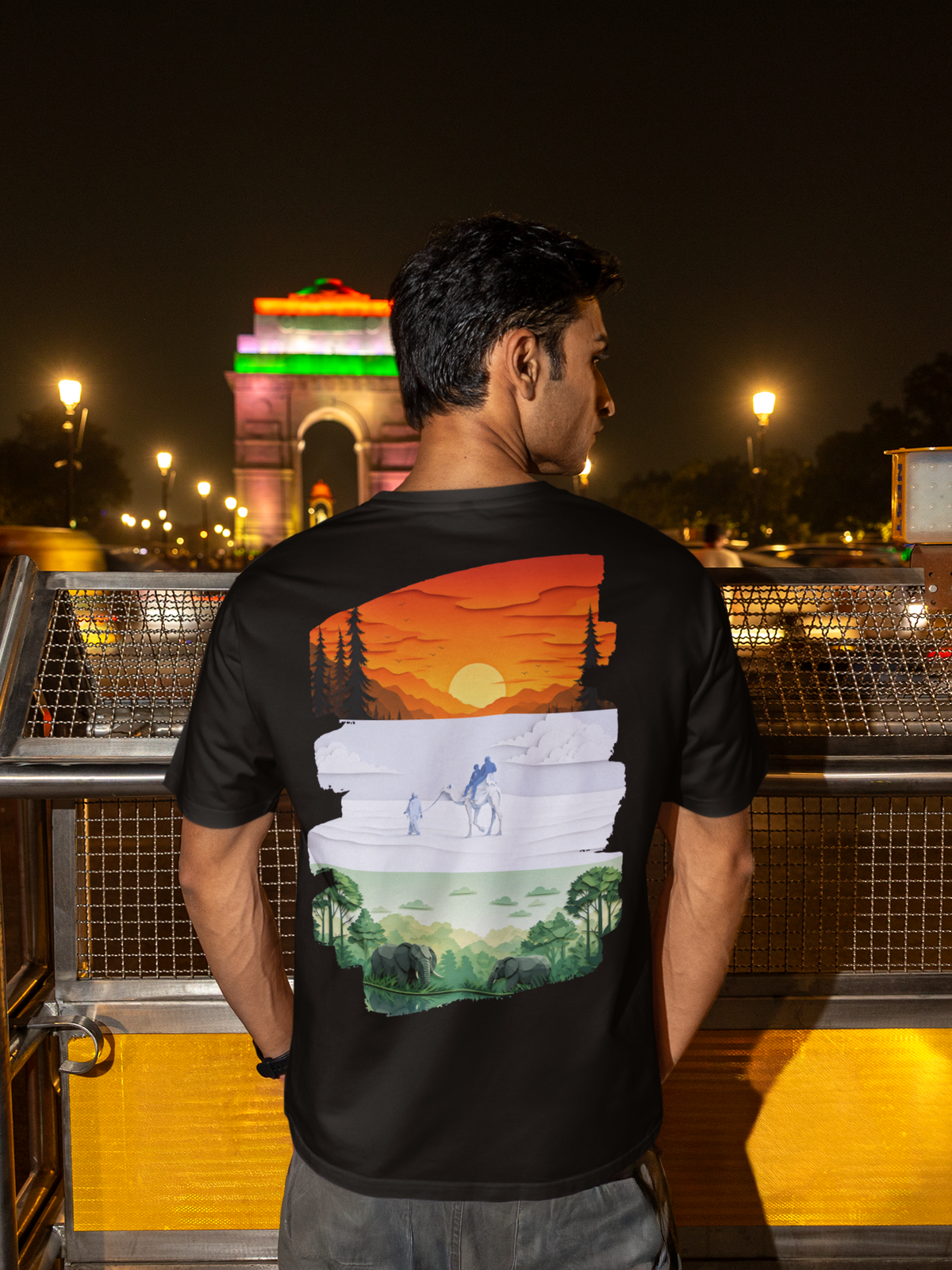 Papercut Art India Flag - Unisex Oversized T-Shirt KayaHustle